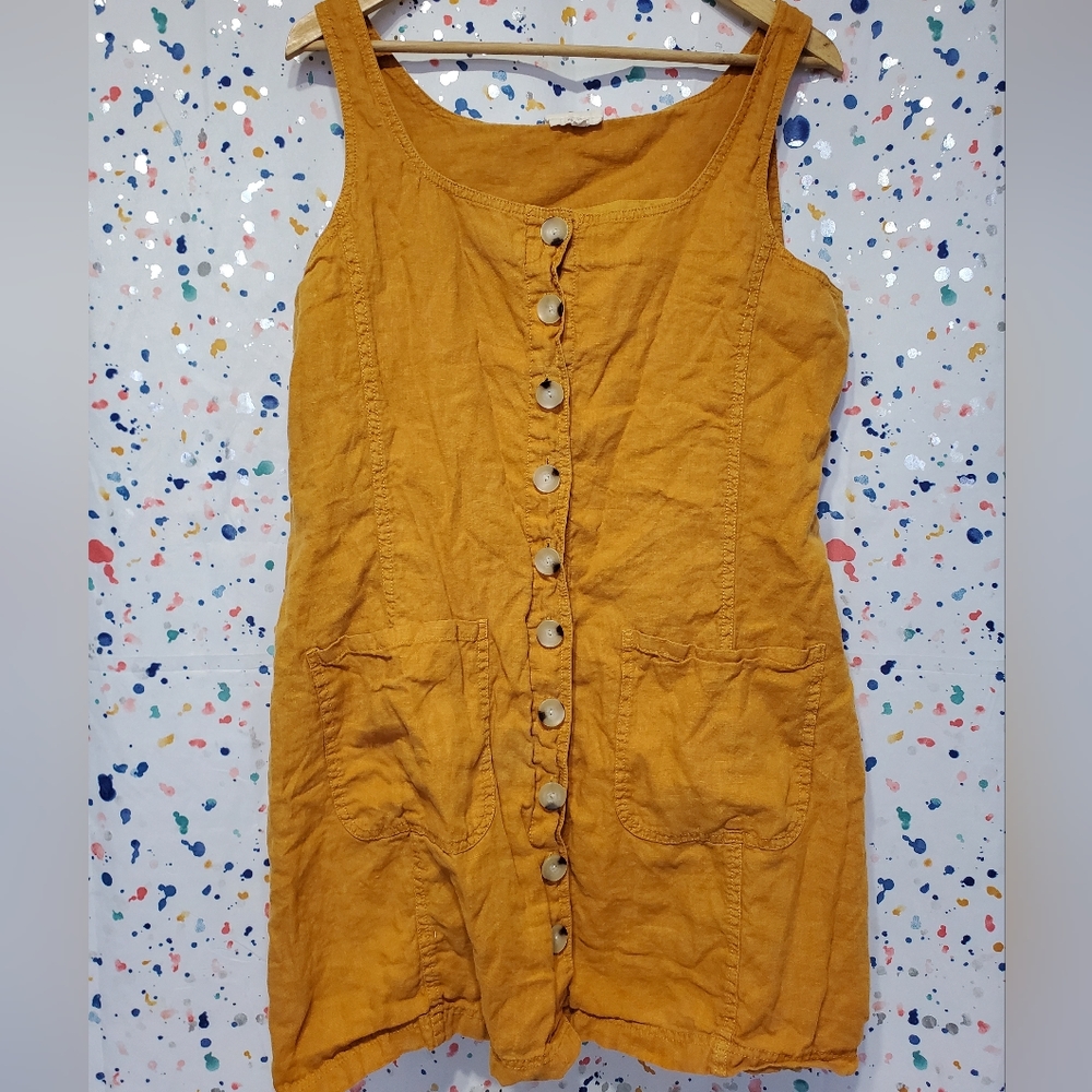 Lou & Grey Linen button up dress with pockets